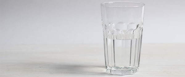 half glass of drinking water